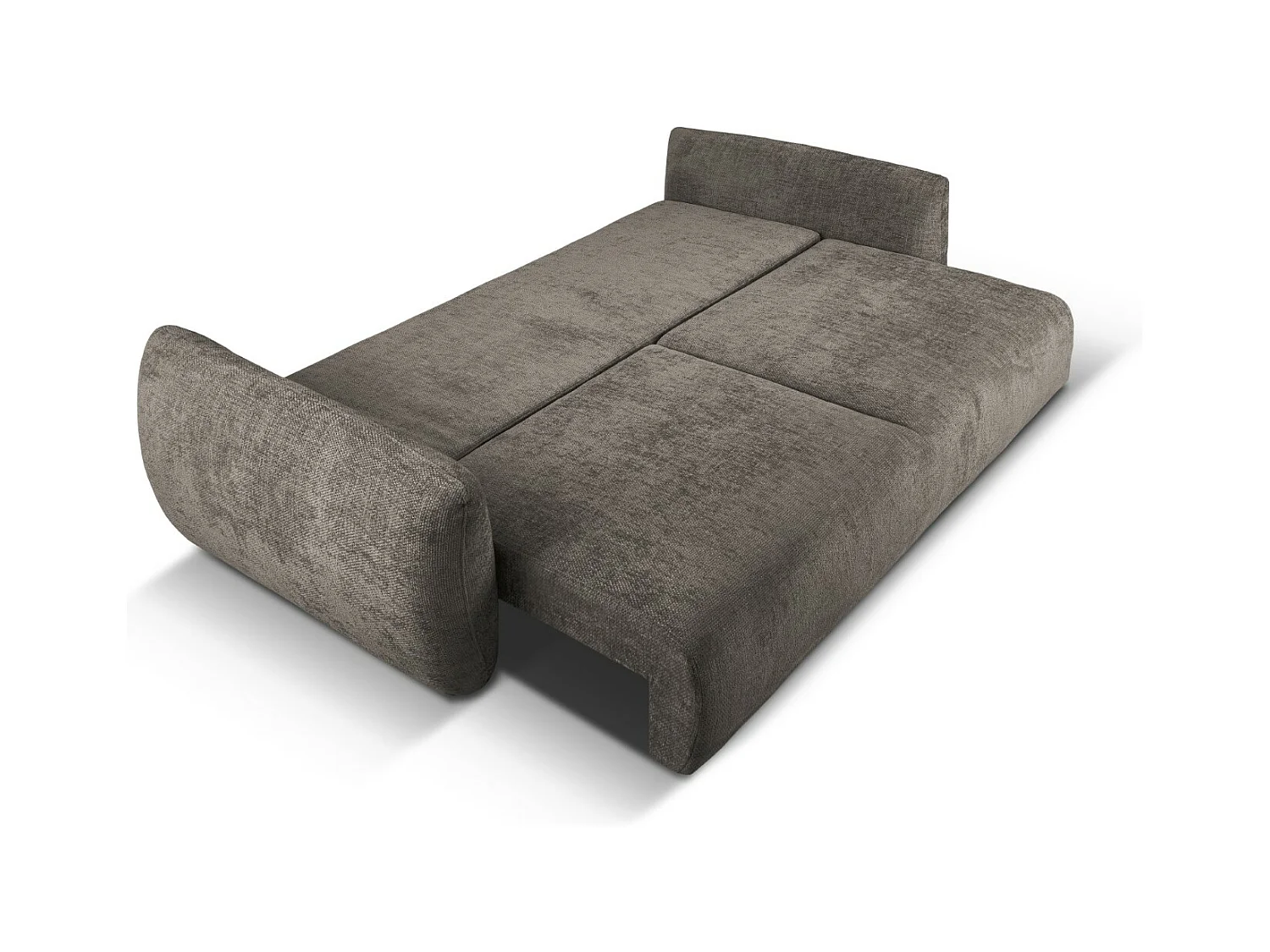 Cosmopolitan Design - 3-Sitzer ausklappbares Sofa mit Bettkasten "Matera" aus Chenille-Stoff grau - 240x108x86cm