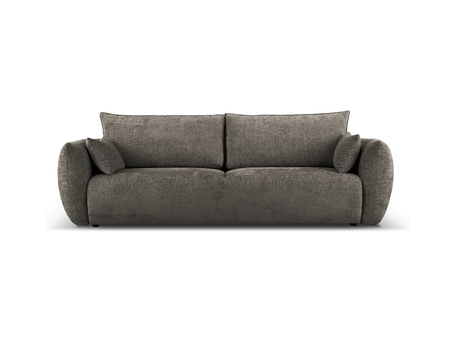 Cosmopolitan Design - Canapé convertible avec coffre de rangement "Matera" 3 places en chenille gris - 240x108x86cm