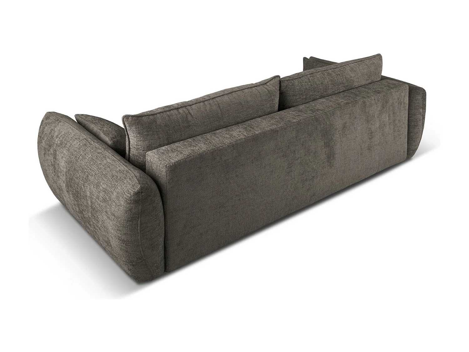 Cosmopolitan Design - Sofa z funkcją spania ze schowkiem, "Matera" 3 miejsca szenil, szary - 240x108x86cm