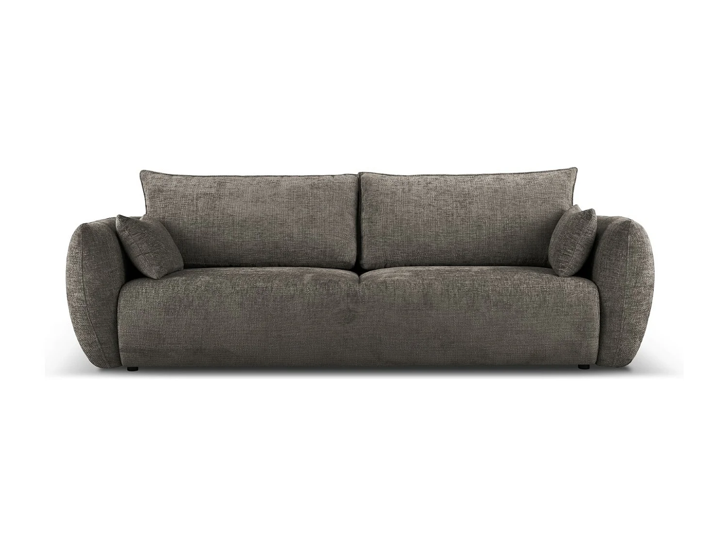 Cosmopolitan Design - Canapé convertible avec coffre de rangement "Matera" 3 places en chenille gris - 240x108x86cm