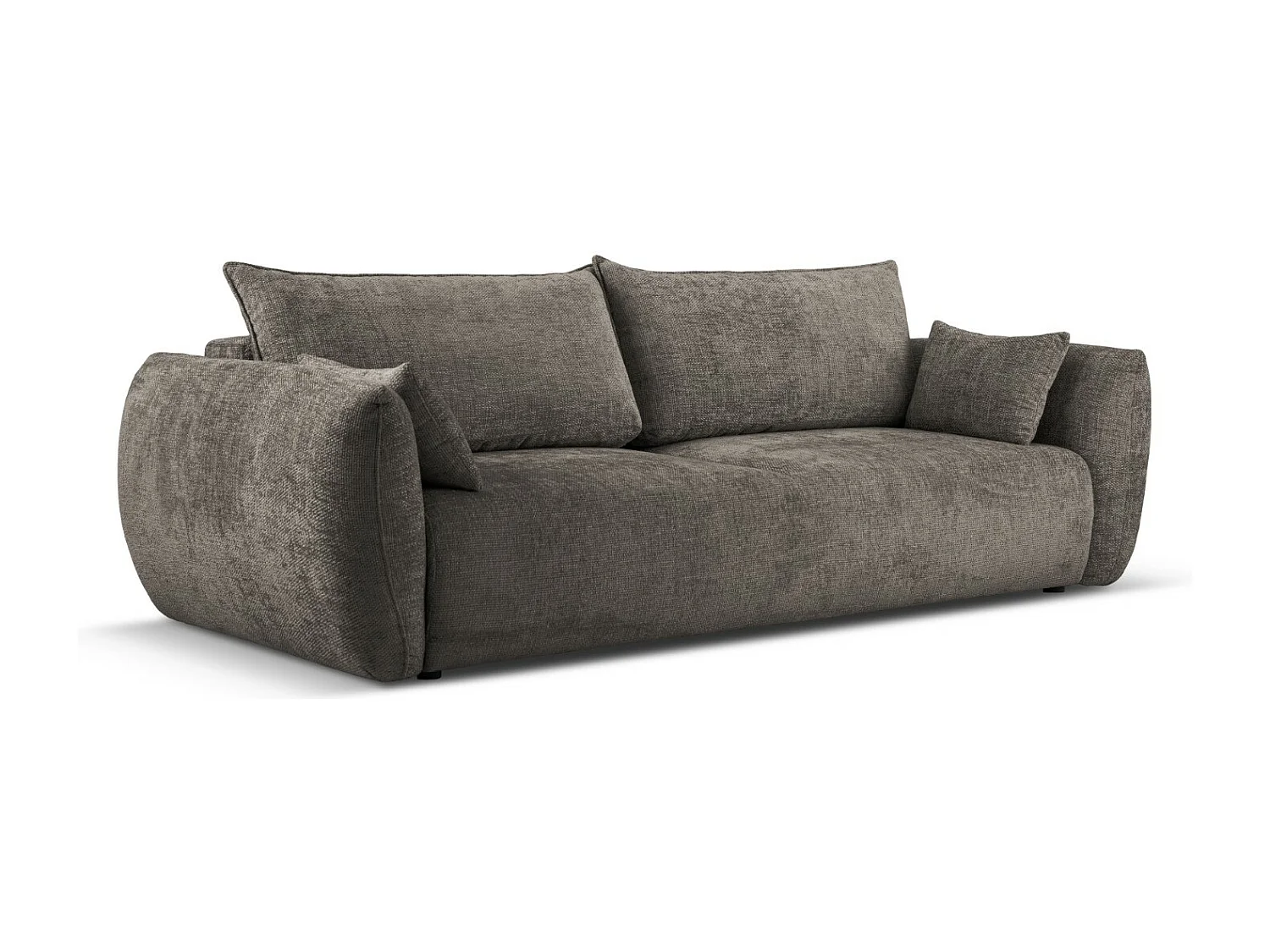 Cosmopolitan Design - Canapé convertible avec coffre de rangement "Matera" 3 places en chenille gris - 240x108x86cm