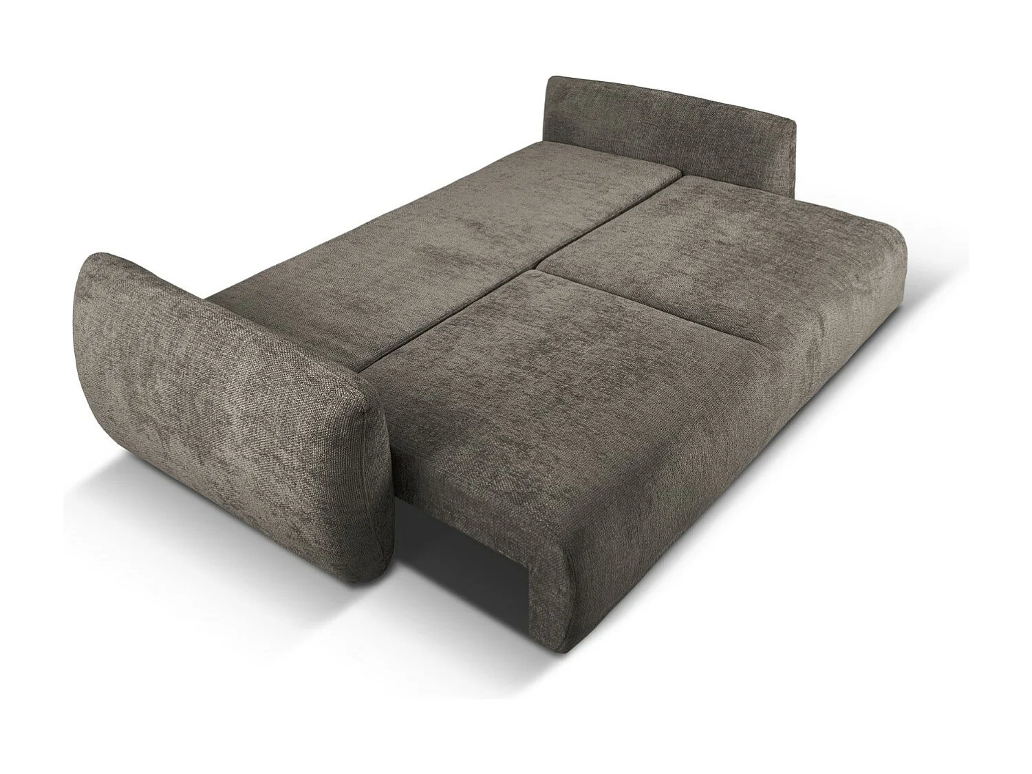 Cosmopolitan Design - Canapé convertible avec coffre de rangement "Matera" 3 places en chenille gris - 240x108x86cm