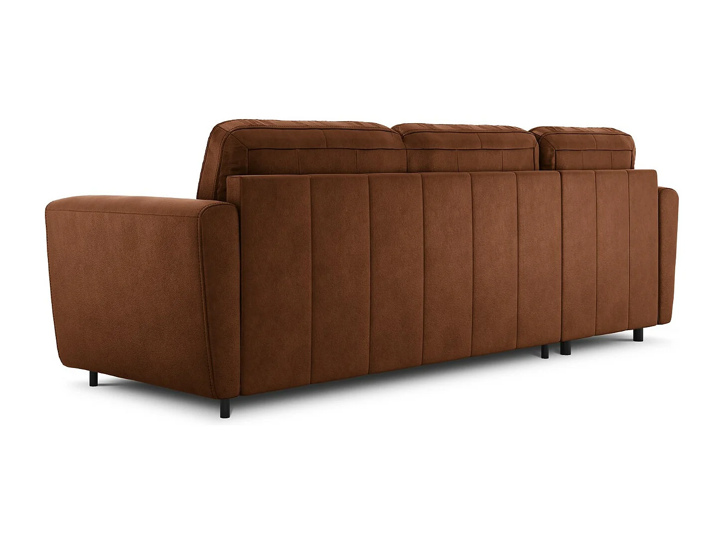 CXL by Christian Lacroix - Canapé d'angle gauche convertible "Audra" 4 places en cuir véritable marron - 270x170x88cm