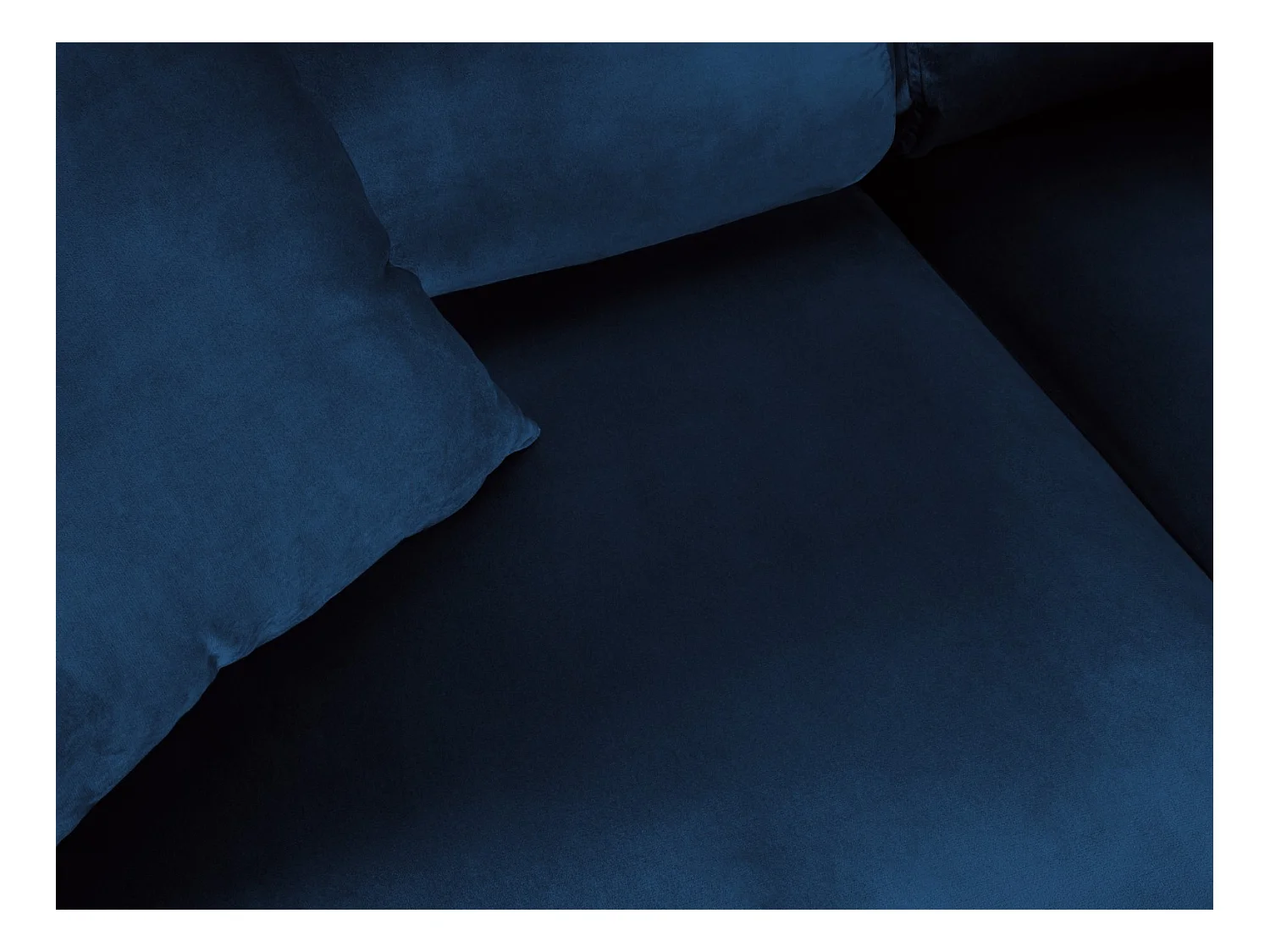 Cosmopolitan Design - Canapé d'angle droit convertible avec coffre de rangement "Kyoto" 5 places en velours bleu roi - 243x194x88cm