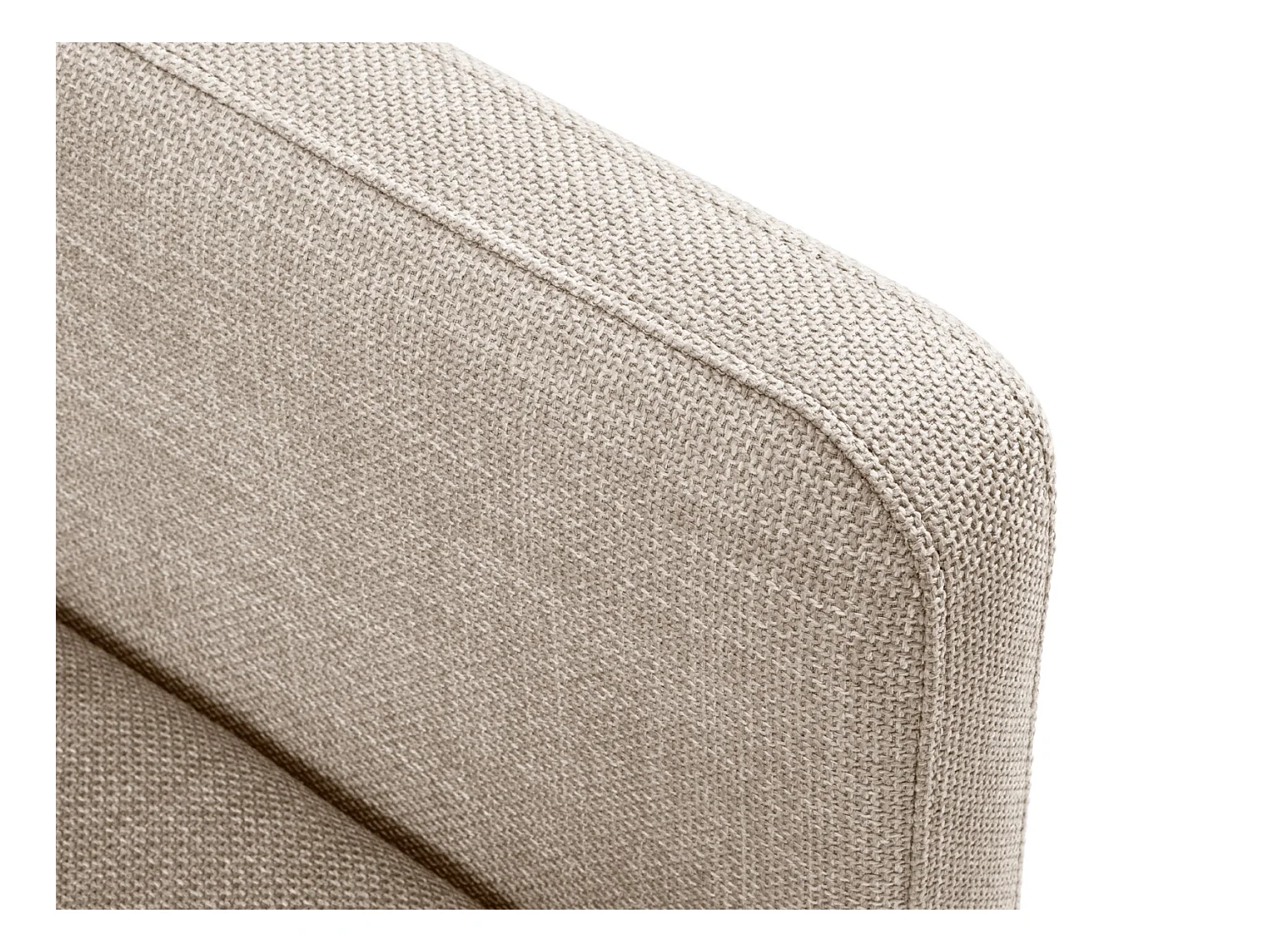 CXL by Christian Lacroix - Canapé d'angle droit convertible avec coffre de rangement "Yanis" 5 places en tissu structurel beige - 280x170x80cm