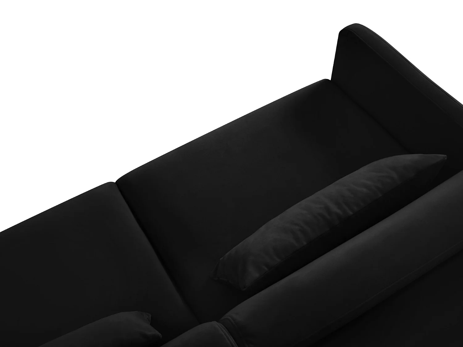 CXL by Christian Lacroix - Converteerbare hoekbank rechts "Yanis" 4 zitplaatsen, Flueel, Zwart - 260x170x80cm