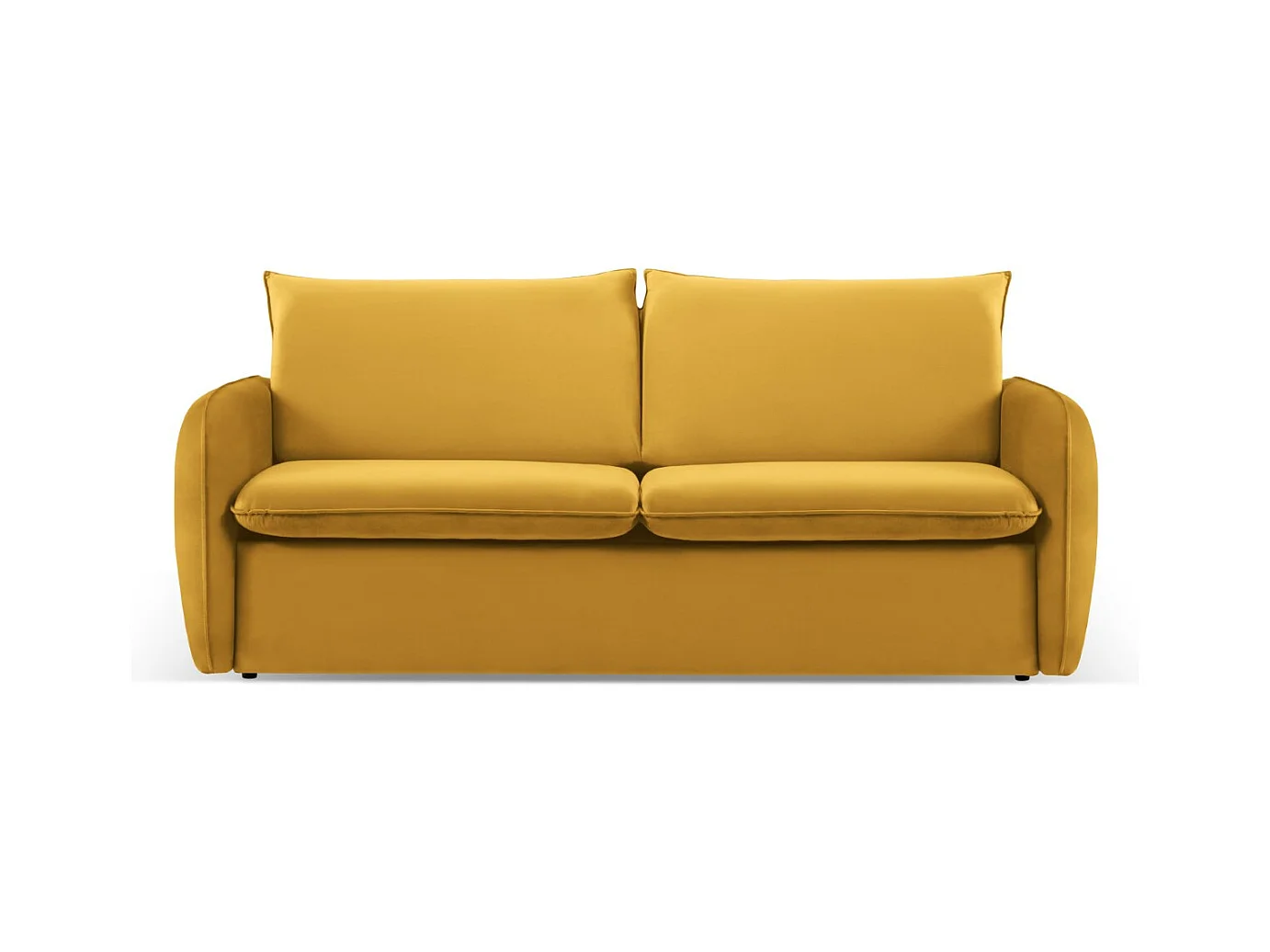 Cosmopolitan Design - Canapé convertible "Vienna" 3 places en velours jaune - 214x102x92cm