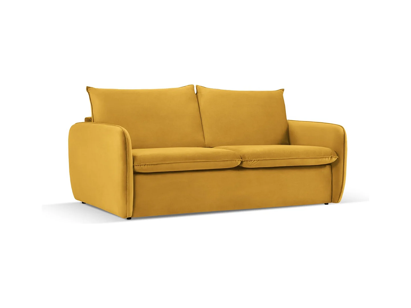 Cosmopolitan Design - Divano convertibile "Vienna" 3 posti in velluto giallo - 214x102x92cm