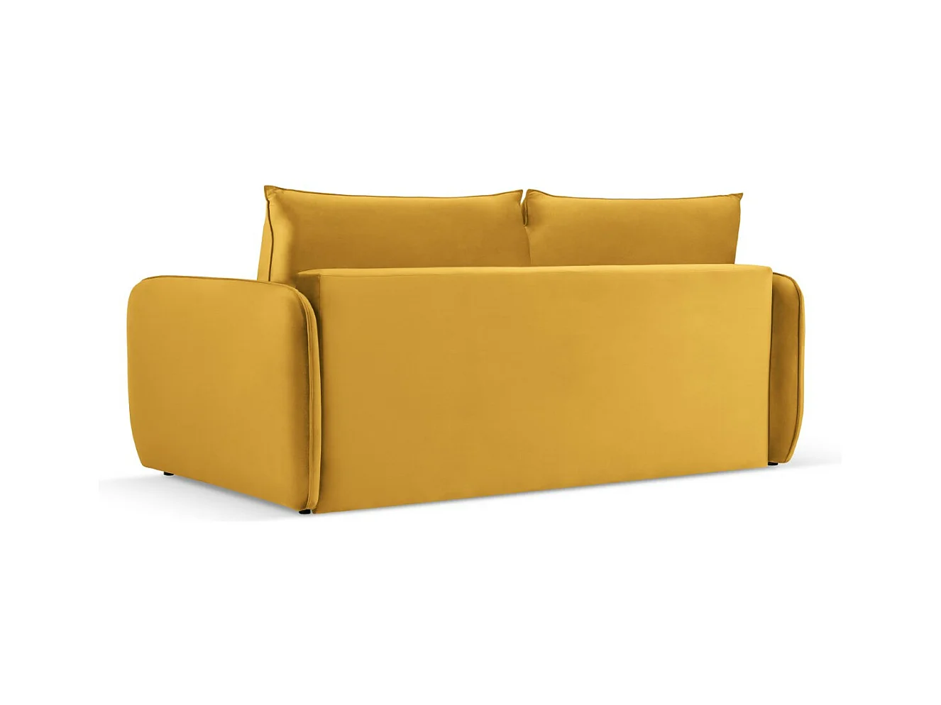 Cosmopolitan Design - Divano convertibile "Vienna" 3 posti in velluto giallo - 214x102x92cm