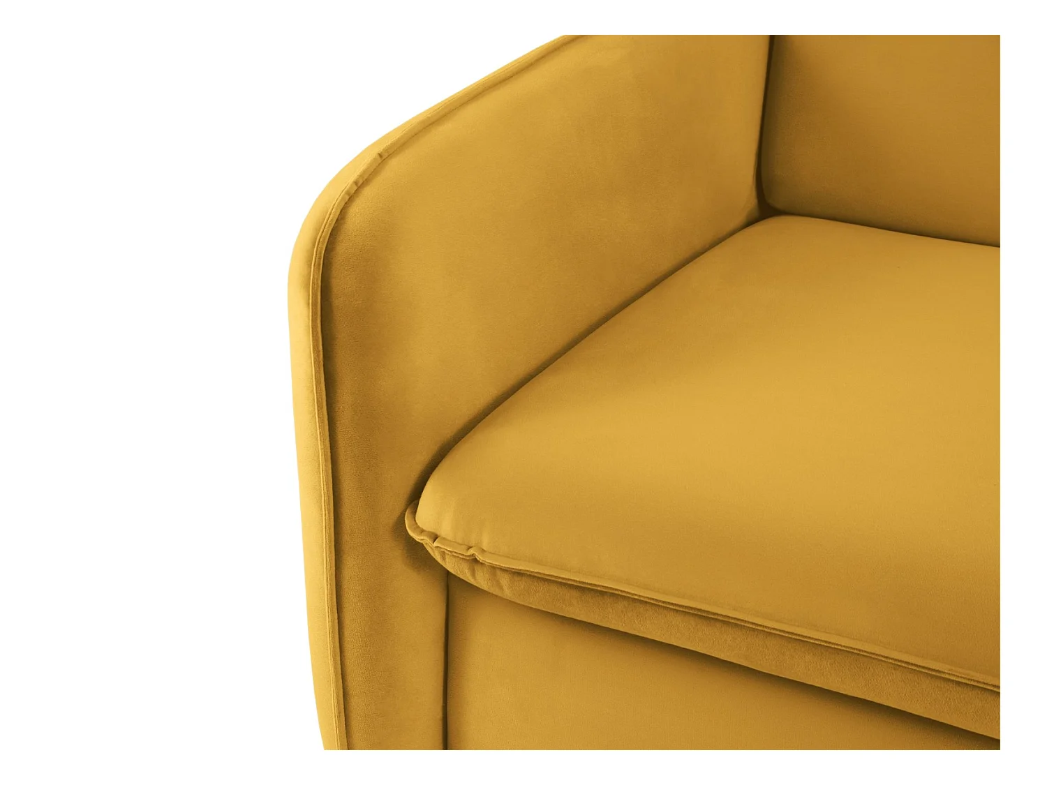 Cosmopolitan Design - Divano convertibile "Vienna" 3 posti in velluto giallo - 214x102x92cm