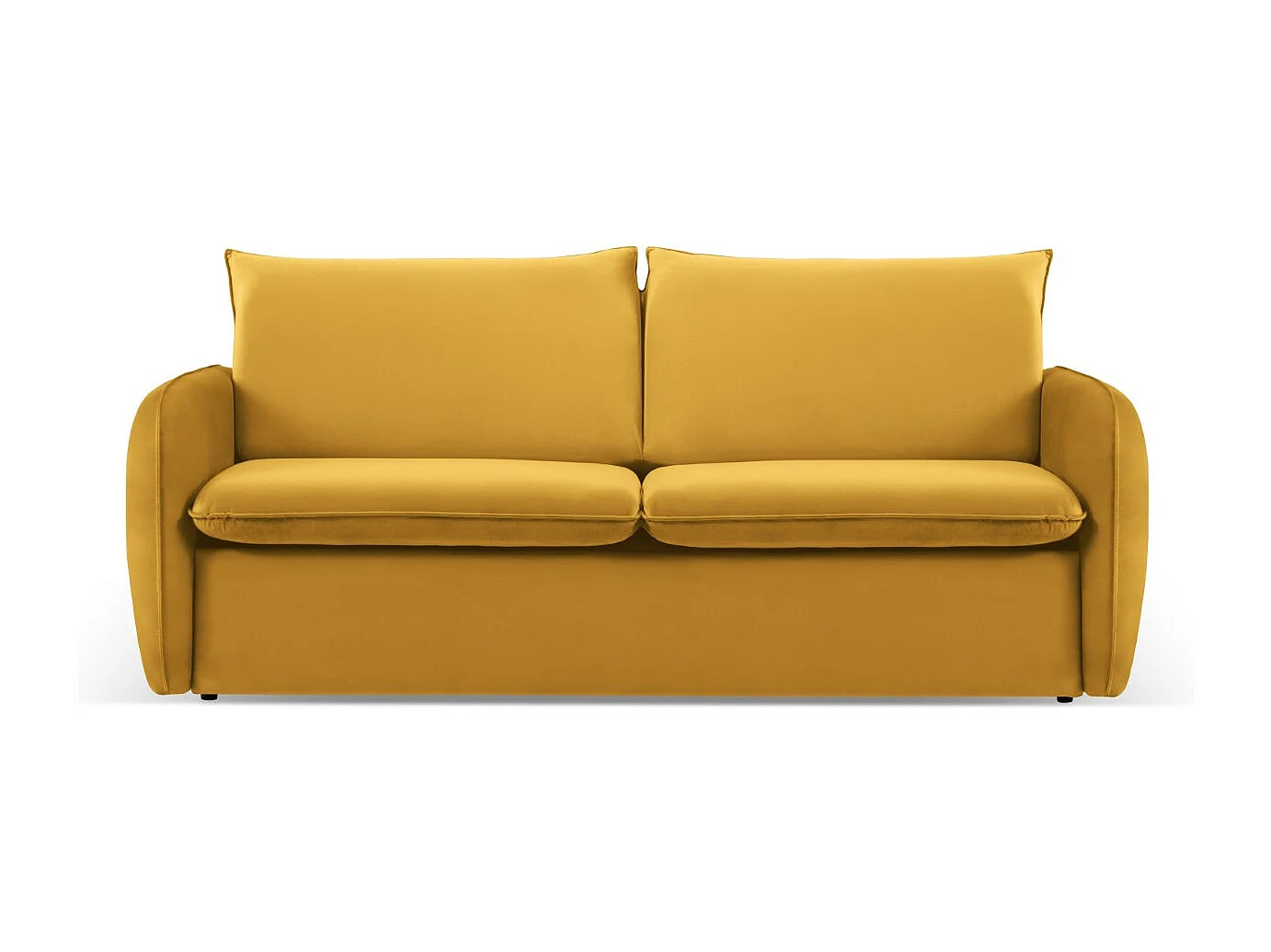 Cosmopolitan Design - Canapé convertible "Vienna" 3 places en velours jaune - 214x102x92cm