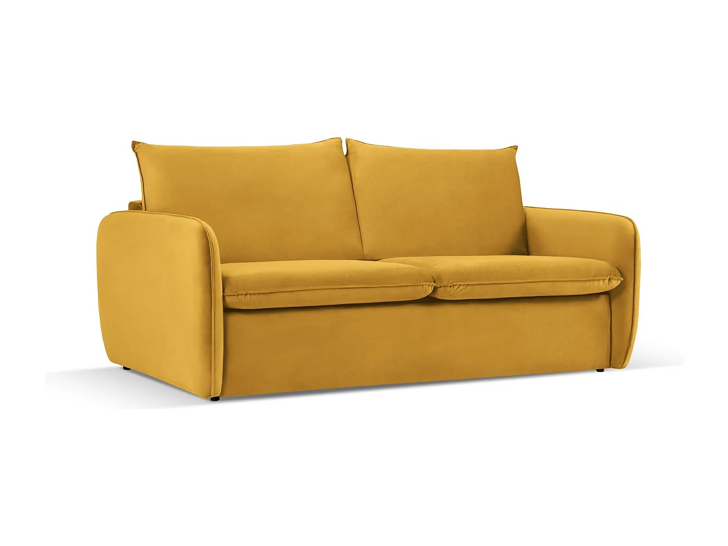 Cosmopolitan Design - Canapé convertible "Vienna" 3 places en velours jaune - 214x102x92cm
