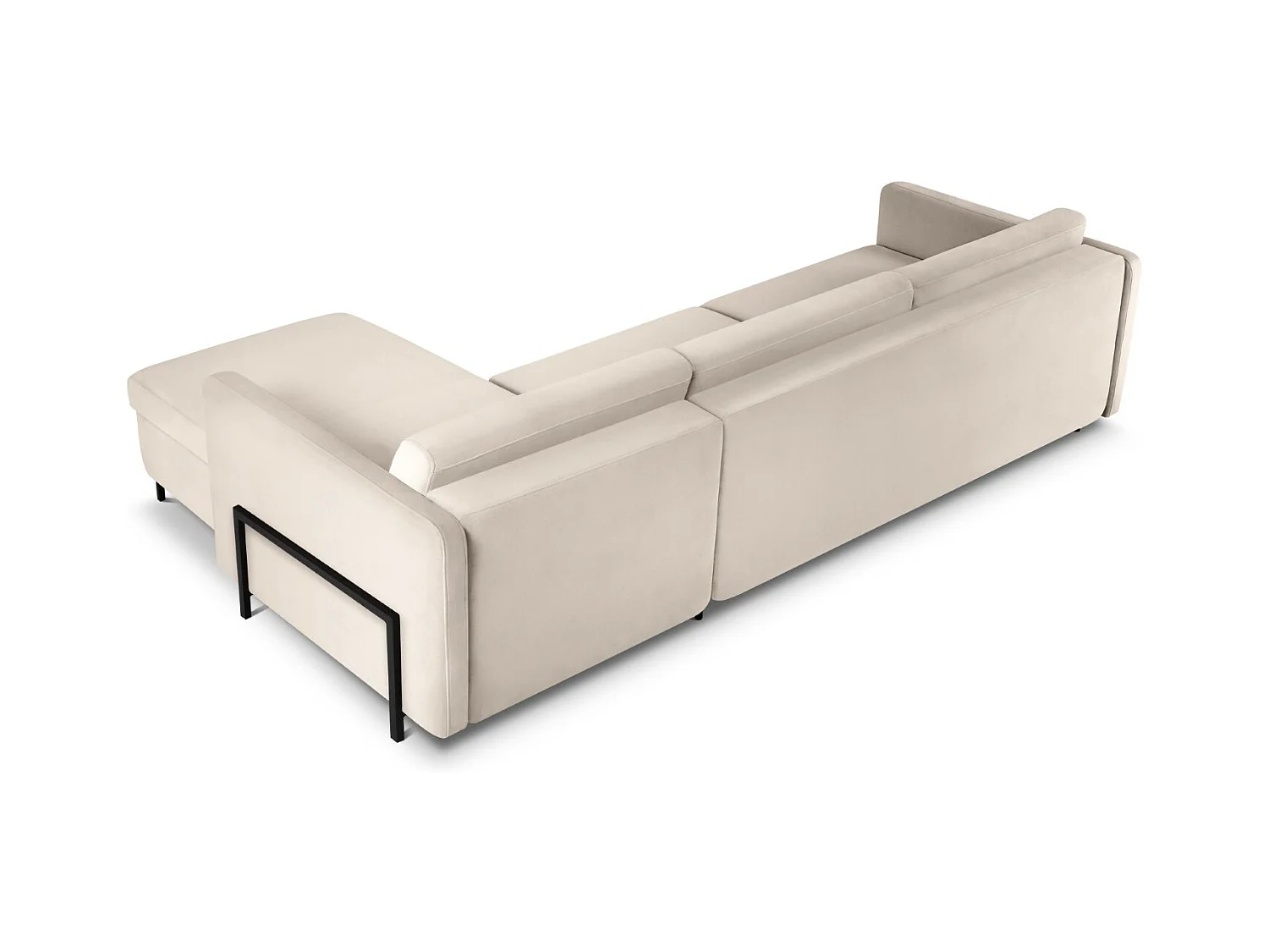 CXL by Christian Lacroix - Sofá cama esquinero derecho "Yanis" 5 plazas de terciopelo beige - 280x170x80cm