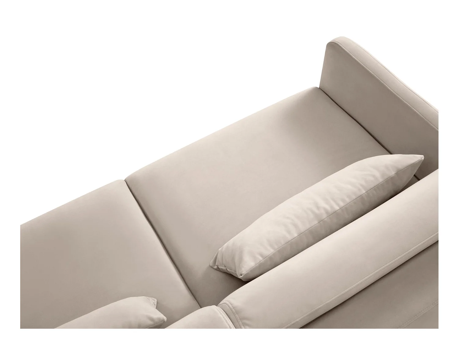 CXL by Christian Lacroix - Sofá cama esquinero derecho "Yanis" 5 plazas de terciopelo beige - 280x170x80cm