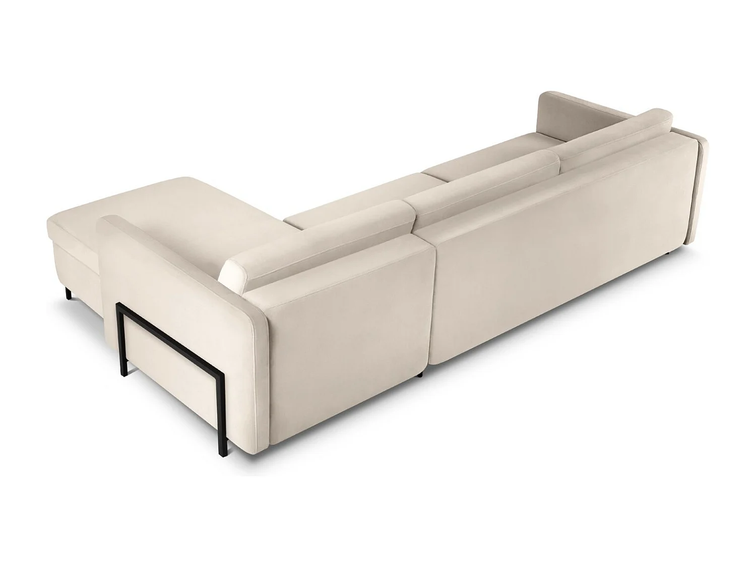 CXL by Christian Lacroix - Sofá cama esquinero derecho "Yanis" 5 plazas de terciopelo beige - 280x170x80cm