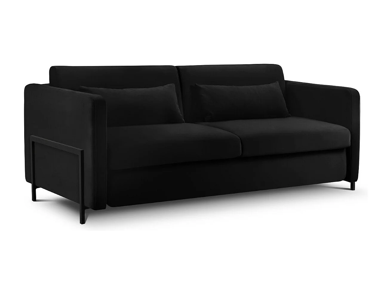 CXL by Christian Lacroix - Sofa z funkcją spania, "Yanis" 2 miejsca welur, czarny - 182x102x80cm
