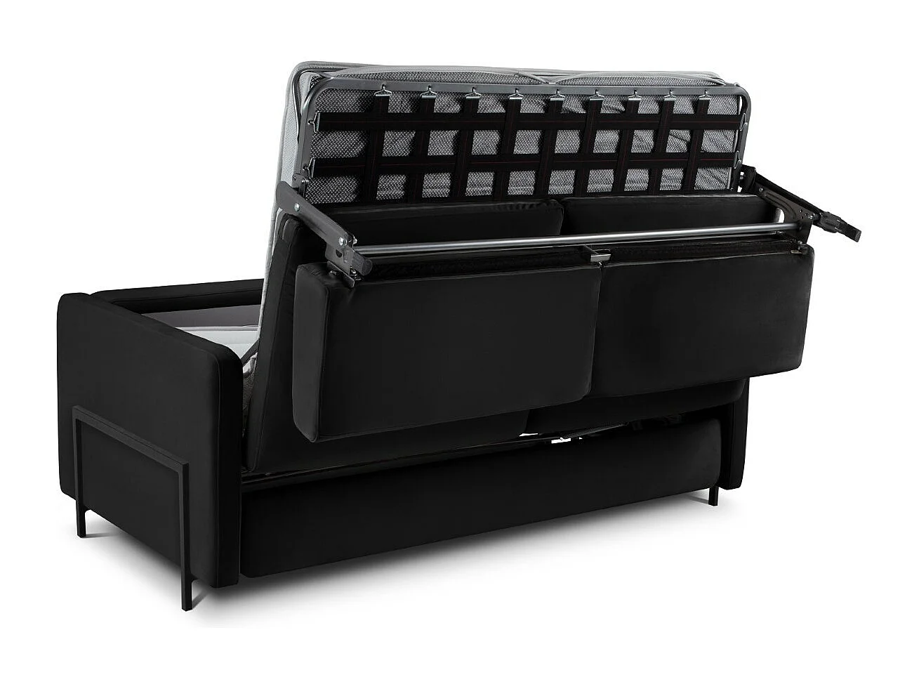 CXL by Christian Lacroix - Sofá cama "Yanis" 2 plazas de terciopelo negro - 182x102x80cm