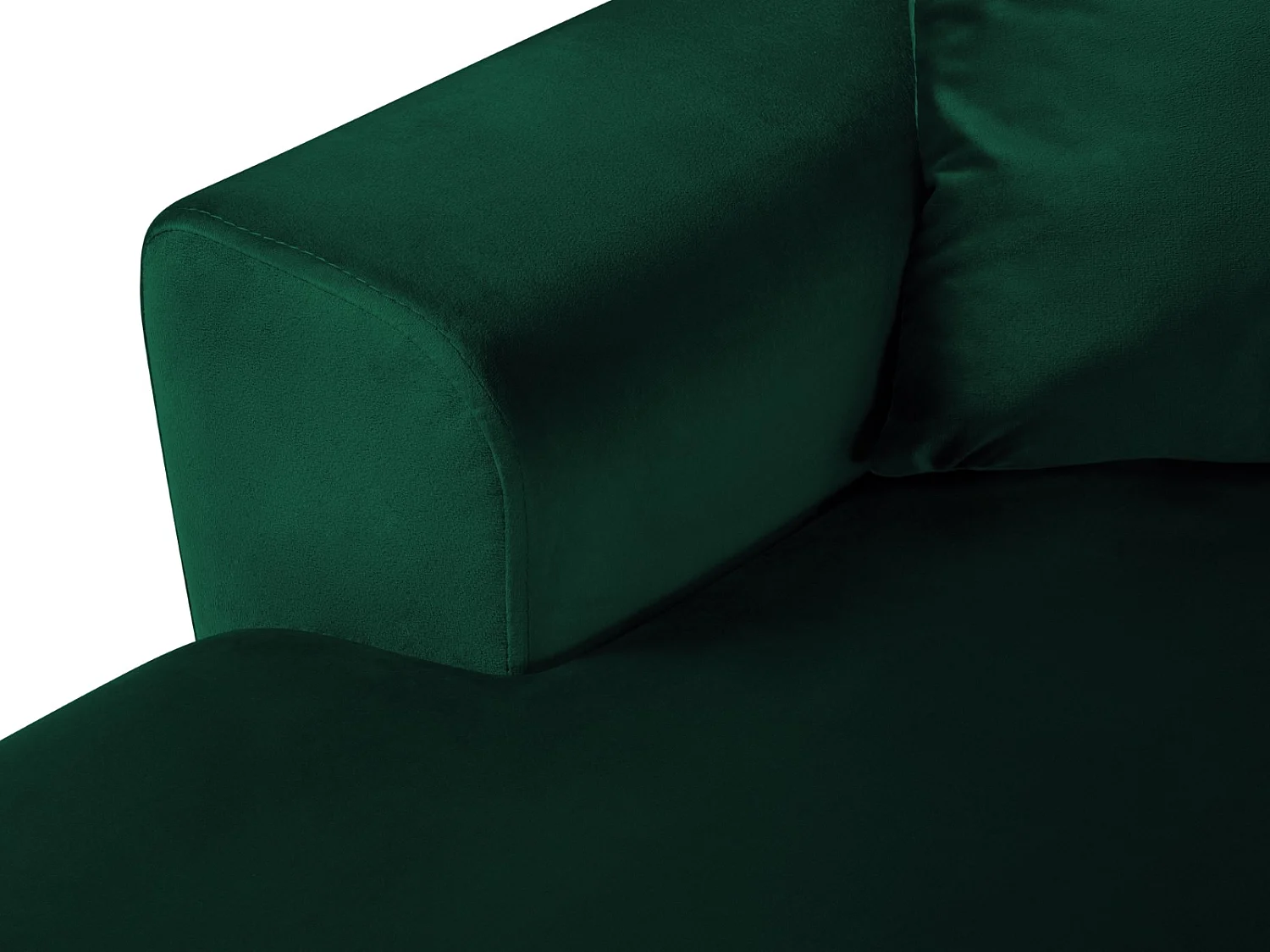 Cosmopolitan Design - Canapé droit panoramique convertible avec coffre de rangement "Kyoto" 7 places en velours vert bouteille - 313x194x88cm