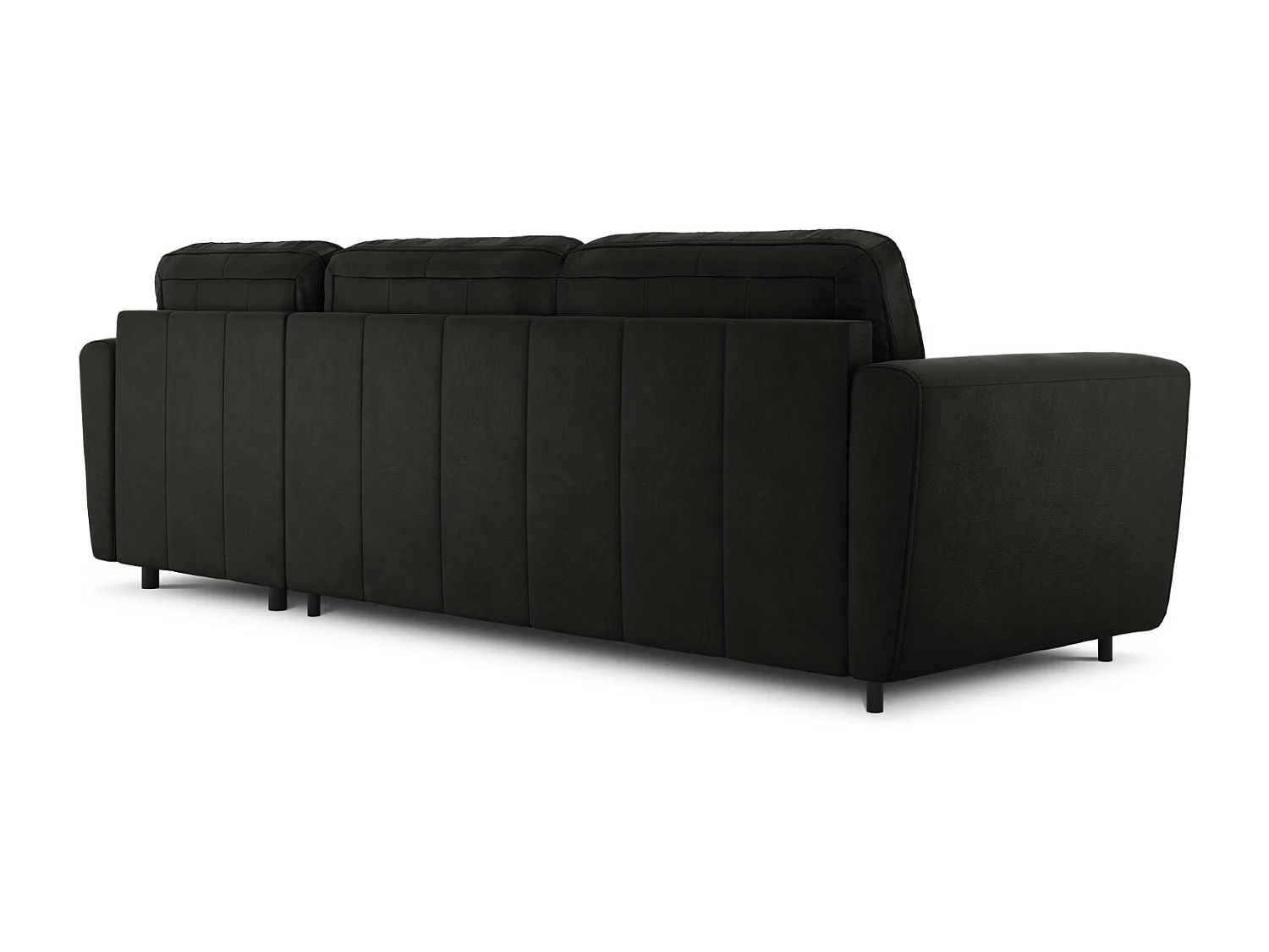 CXL by Christian Lacroix - Narożnik prawy z funkcją spania, "Audra" 5 miejsc skóra naturalna, czarny - 290x170x88cm