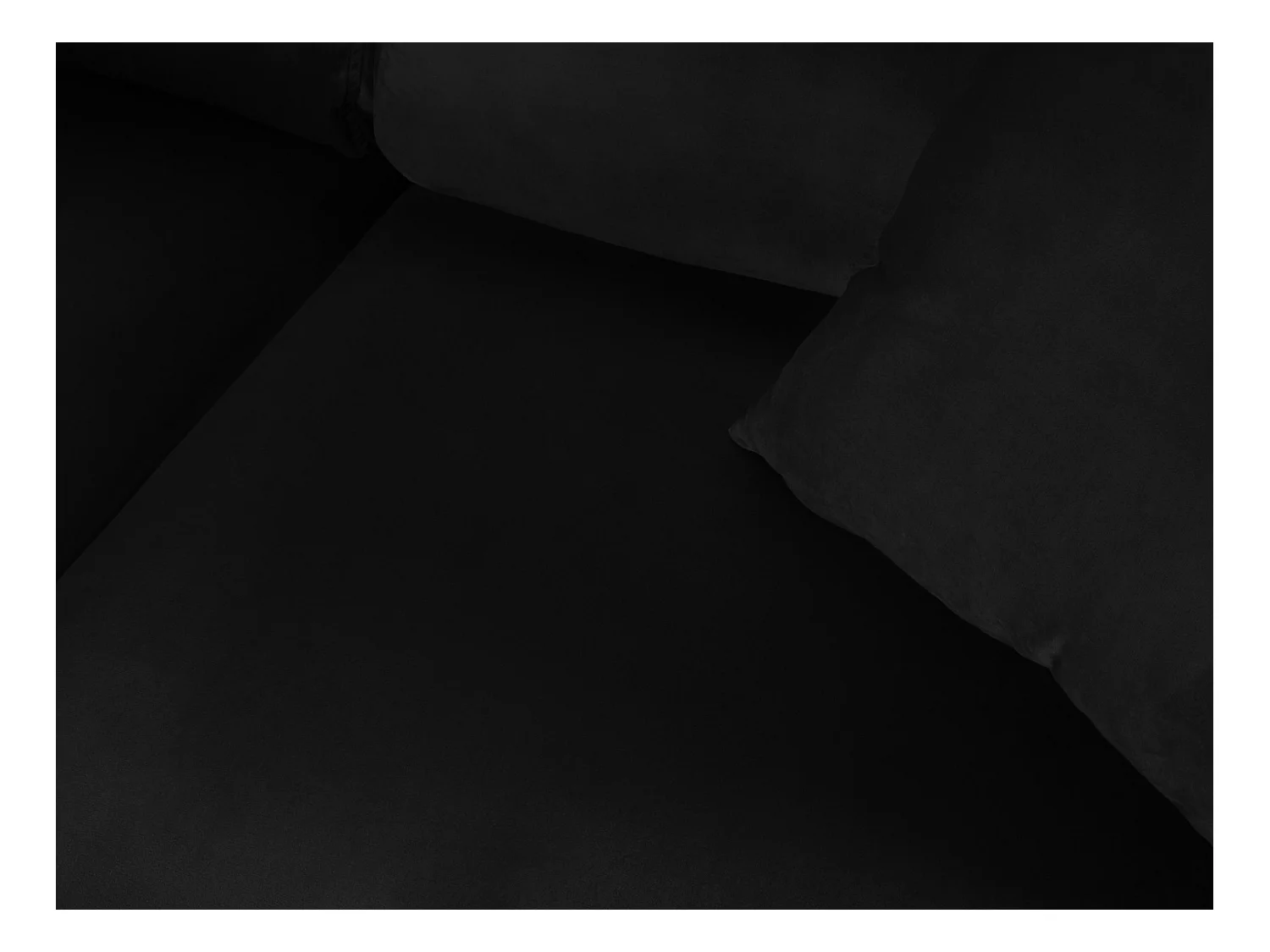 Cosmopolitan Design - Canapé d'angle gauche convertible avec coffre de rangement "Kyoto" 5 places en velours noir - 243x194x88cm