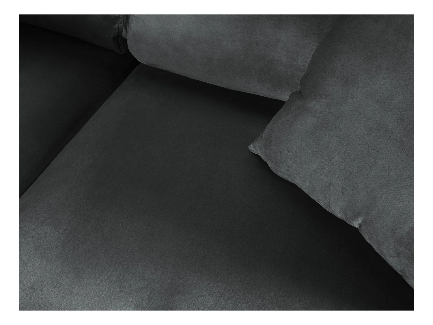 Cosmopolitan Design - Canapé d'angle gauche convertible avec coffre de rangement "Kyoto" 5 places en velours gris foncé - 243x194x88cm