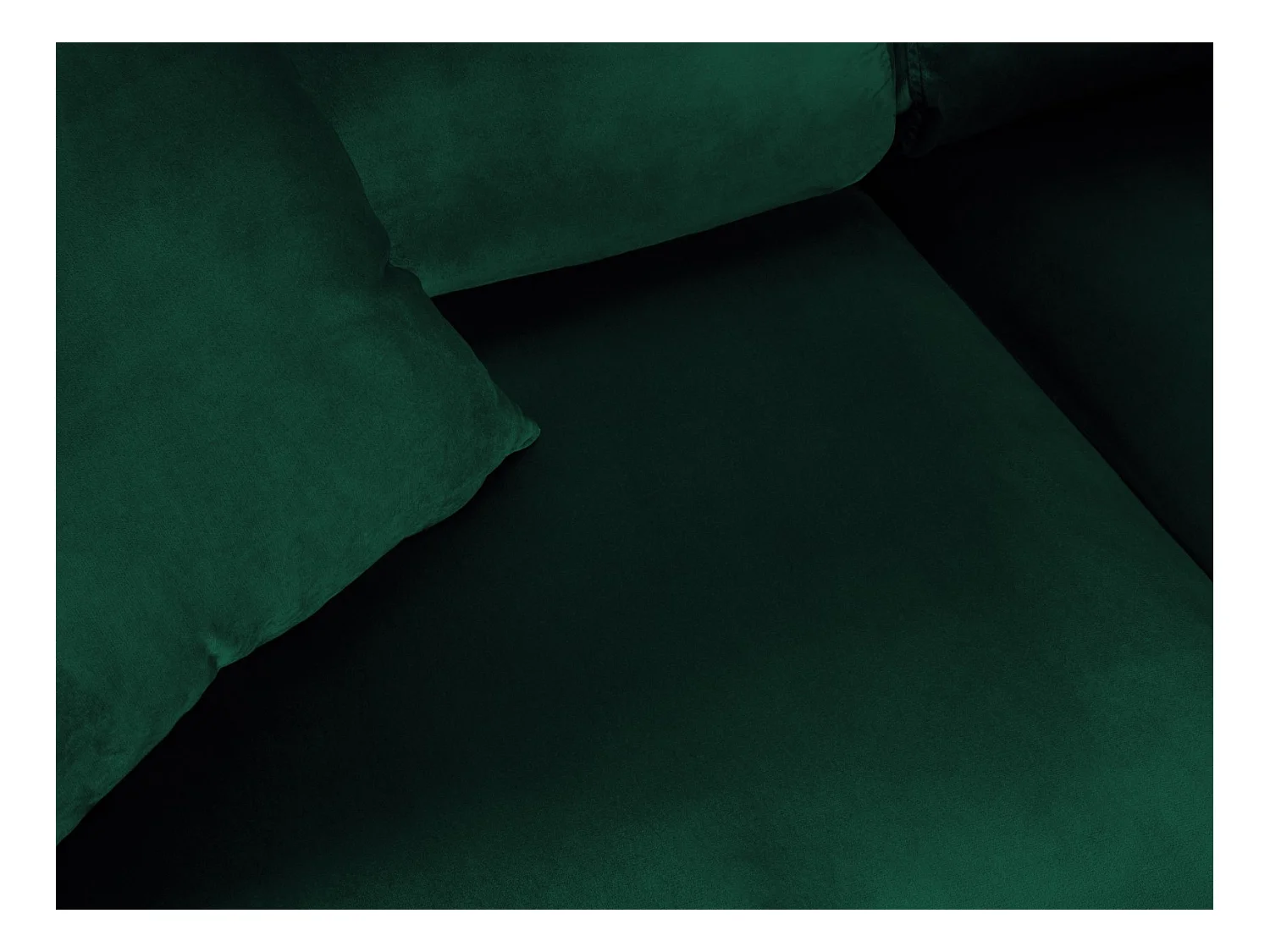 Cosmopolitan Design - Divano convertibile angolare destro con contenitore "Kyoto" 5 posti in velluto verde bottiglia - 243x194x88cm