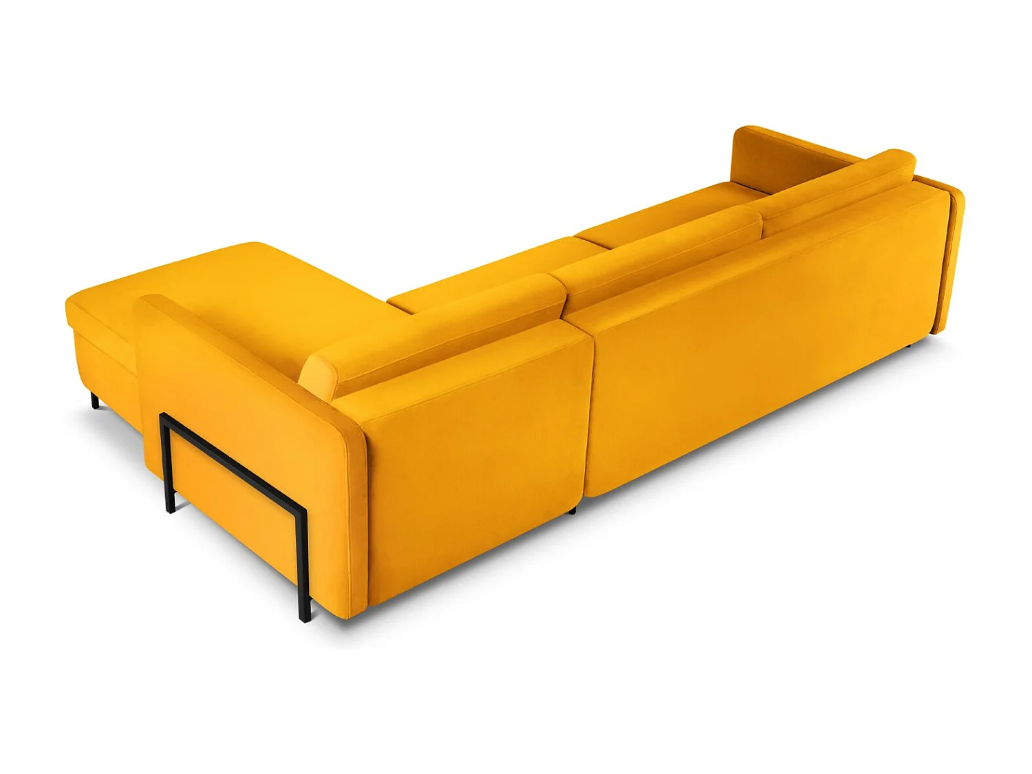 CXL by Christian Lacroix - 5-Sitzer ausklappbares Ecksofa rechts "Yanis" Sitzer aus Samt gelb - 280x170x80cm