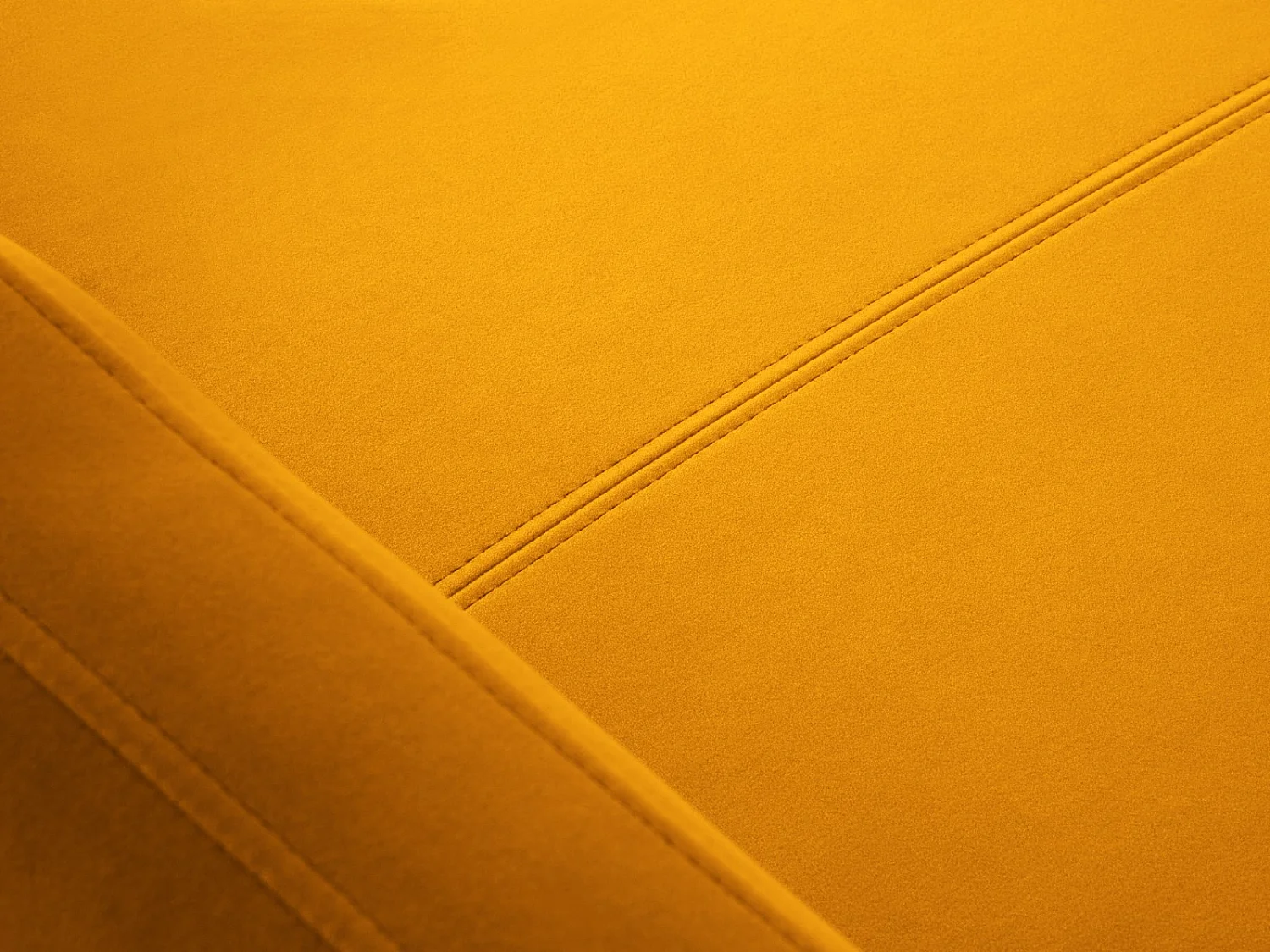 CXL by Christian Lacroix - Canapé d'angle droit convertible "Yanis" 5 places en velours jaune - 280x170x80cm