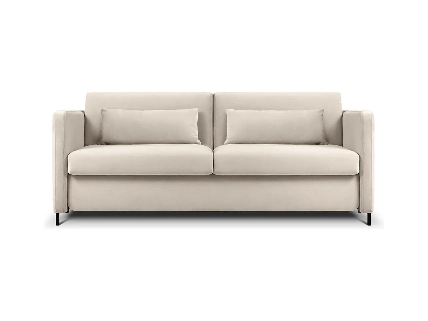 CXL by Christian Lacroix - Canapé convertible "Yanis" 2 places en velours beige - 182x102x80cm