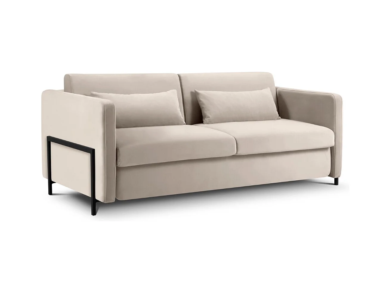 CXL by Christian Lacroix - Divano convertibile "Yanis" 2 posti in velluto beige - 182x102x80cm