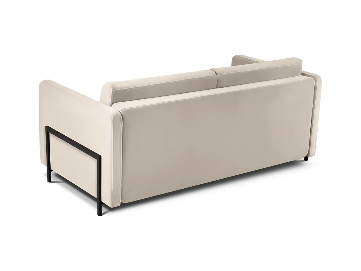 CXL by Christian Lacroix - Divano convertibile "Yanis" 2 posti in velluto beige - 182x102x80cm