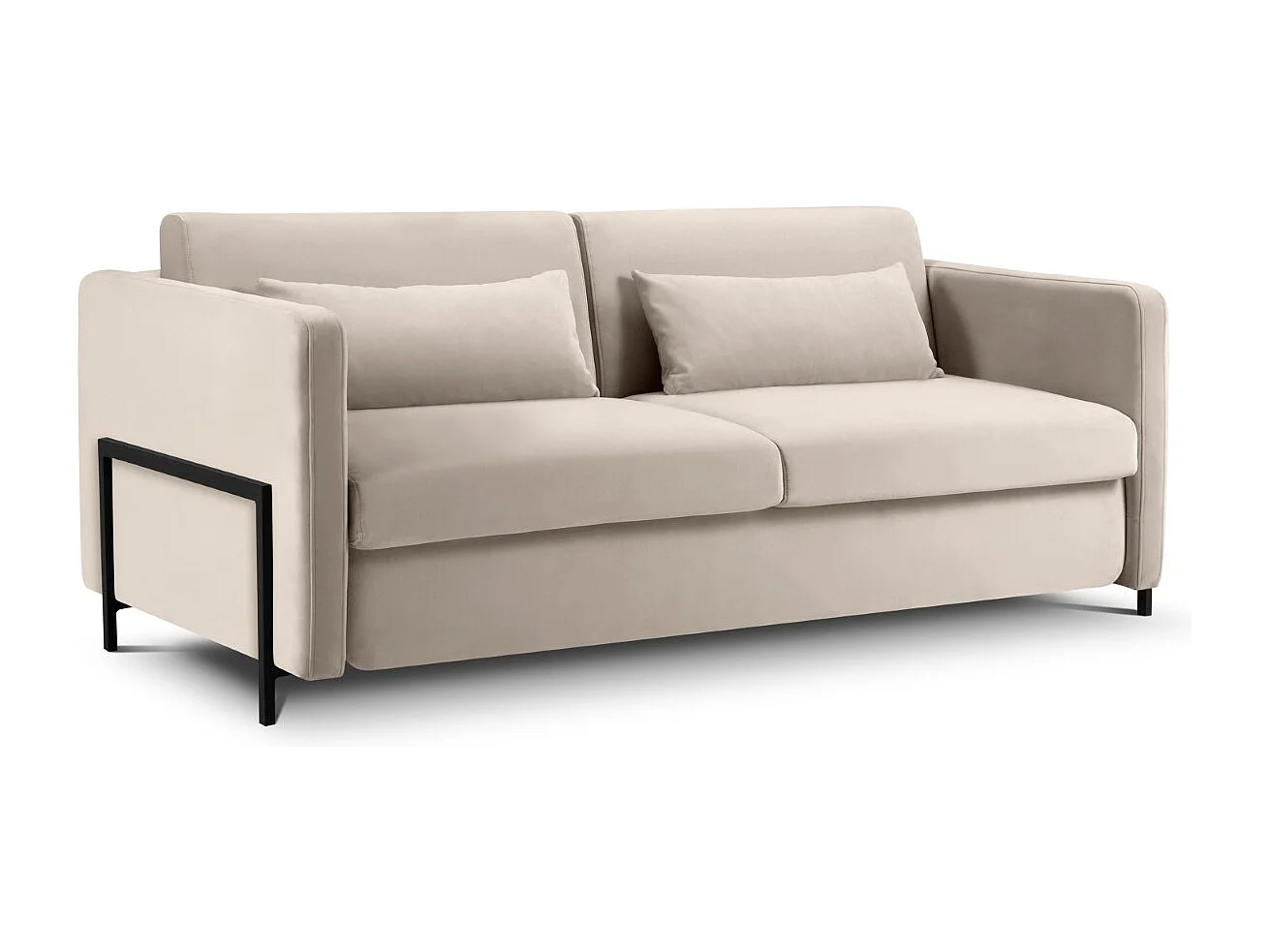 CXL by Christian Lacroix - Divano convertibile "Yanis" 2 posti in velluto beige - 182x102x80cm