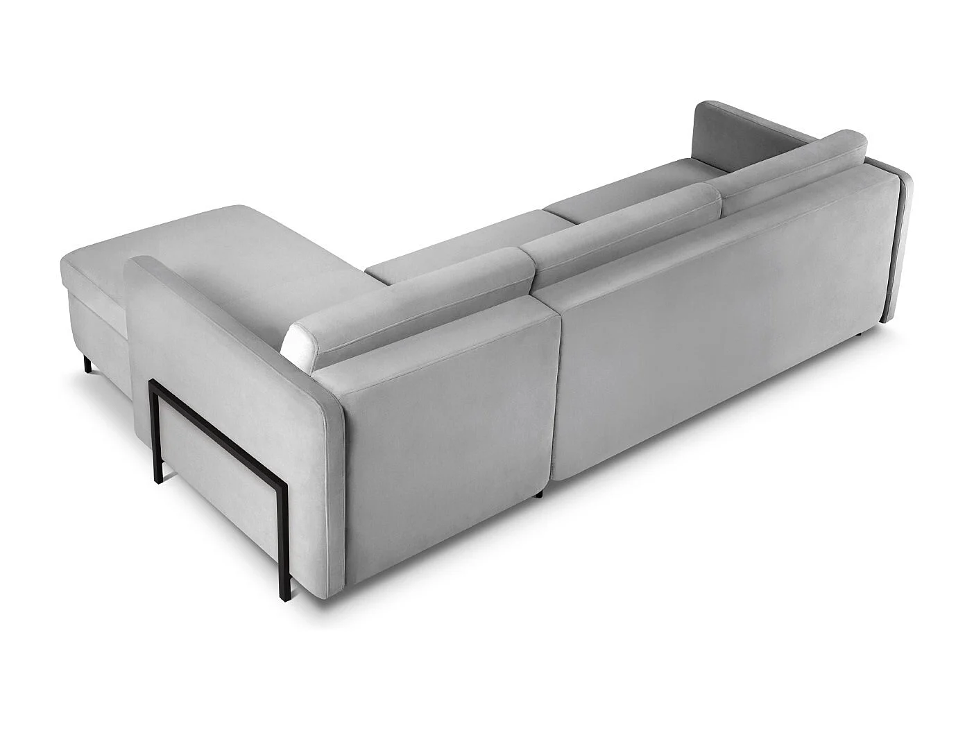 CXL by Christian Lacroix - Sofá cama esquinero derecho "Yanis" 4 plazas de terciopelo gris - 260x170x80cm