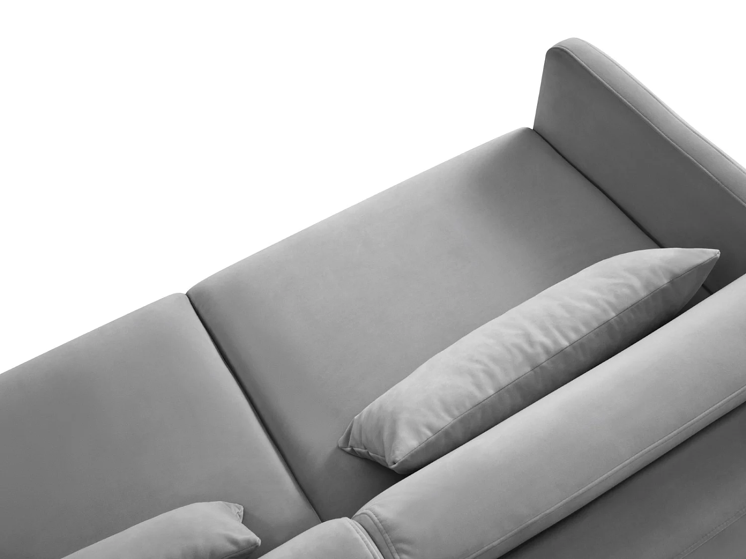 CXL by Christian Lacroix - Converteerbare hoekbank rechts "Yanis" 4 zitplaatsen, Flueel, Grijs - 260x170x80cm