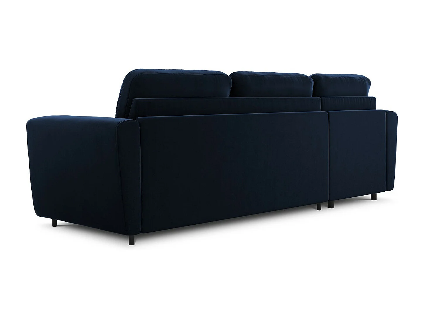 CXL by Christian Lacroix - Canapé d'angle gauche convertible avec coffre de rangement "Audra" 4 places en velours bleu roi - 270x170x88cm