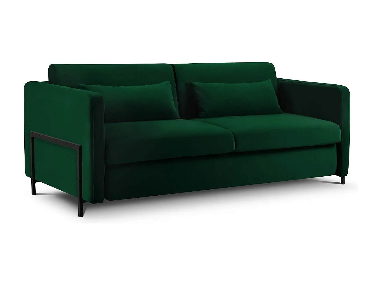 CXL by Christian Lacroix - Sofa z funkcją spania, "Yanis" 2 miejsca welur, zielony butelkowy - 182x102x80cm