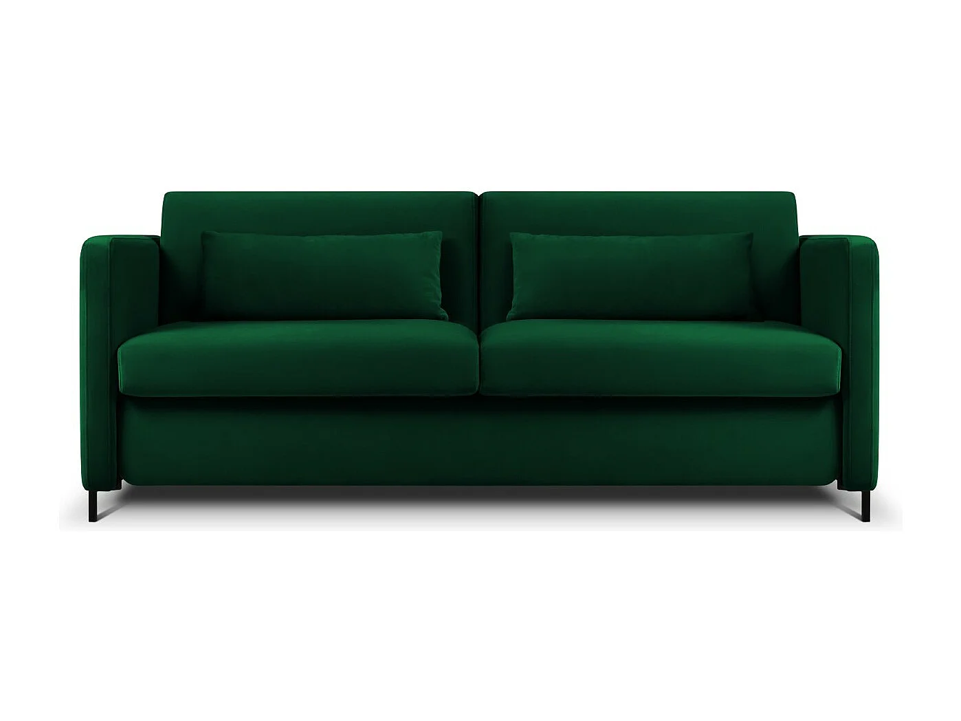 CXL by Christian Lacroix - Sofá-cama "Yanis" 2 lugares em veludo verde garrafa - 182x102x80cm