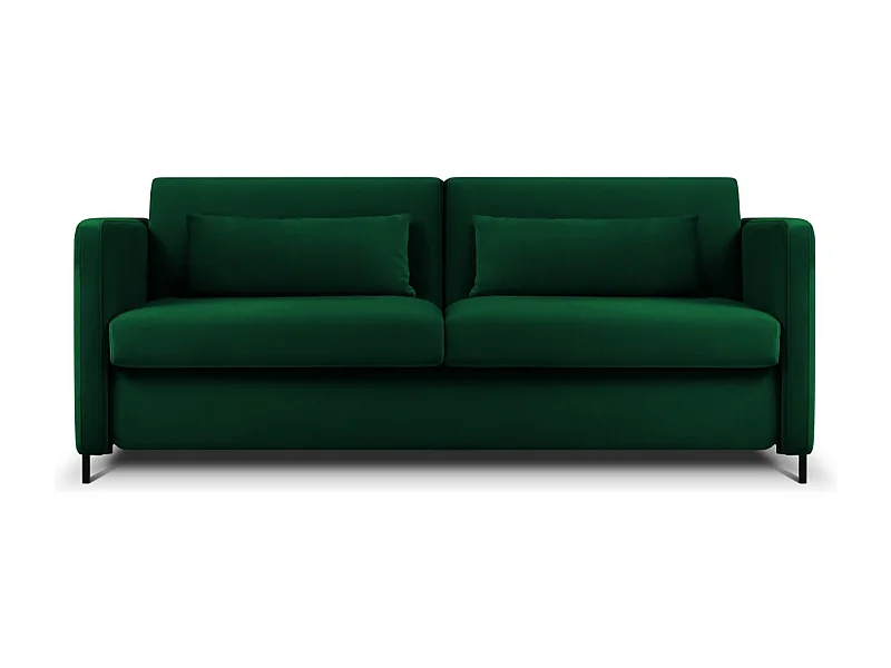 CXL by Christian Lacroix - Sofá-cama "Yanis" 2 lugares em veludo verde garrafa - 182x102x80cm