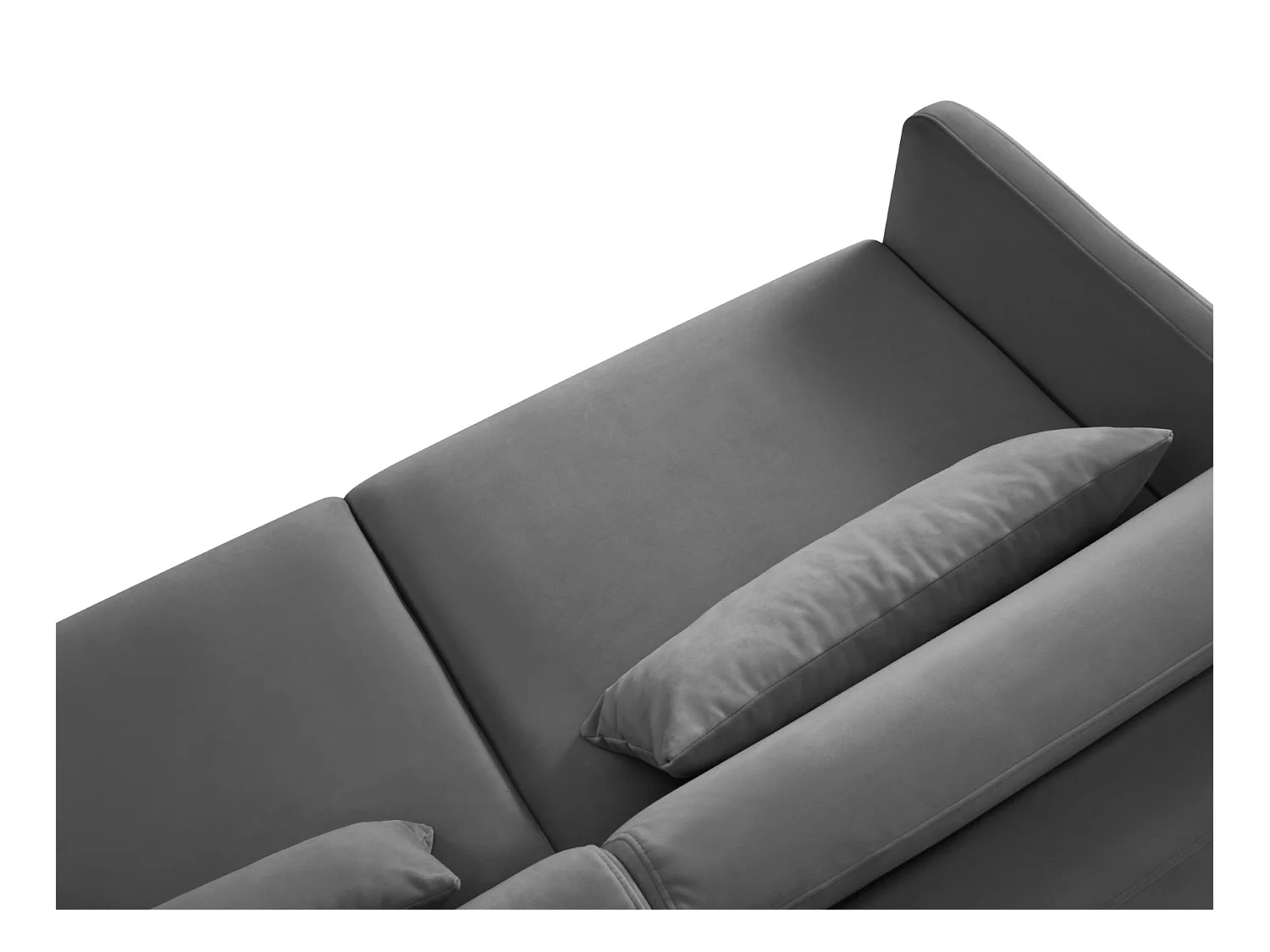 CXL by Christian Lacroix - 4-Sitzer ausklappbares Ecksofa rechts "Yanis" Sitzer aus Samt dunkelgrau - 260x170x80cm