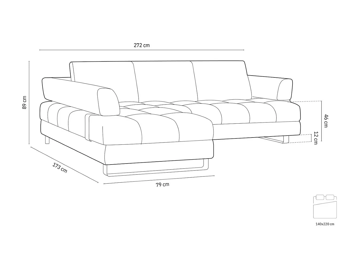 Cosmopolitan Design - Sofá cama esquinero izquierdo con baúl de almacenaje "Clinton" 5 plazas de terciopelo rojo oscuro - 272x173x89cm