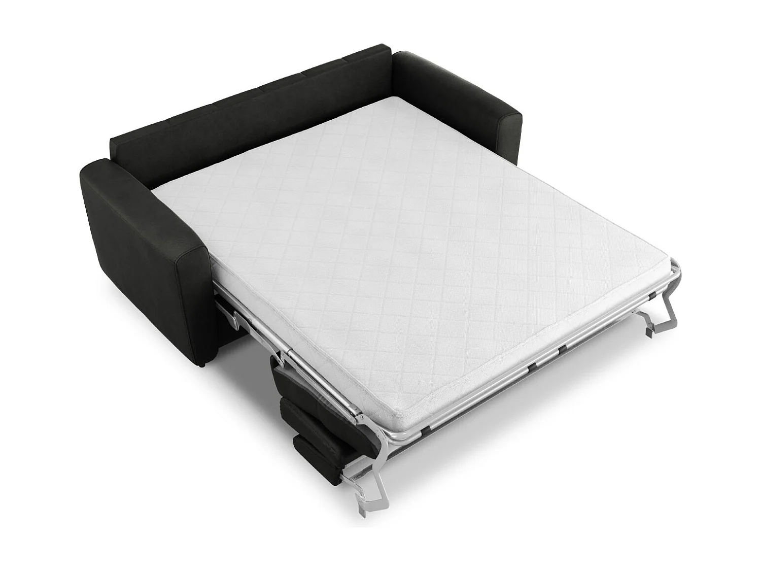 CXL by Christian Lacroix - Canapé convertible "Audra" 3 places en cuir véritable noir - 192x101x88cm