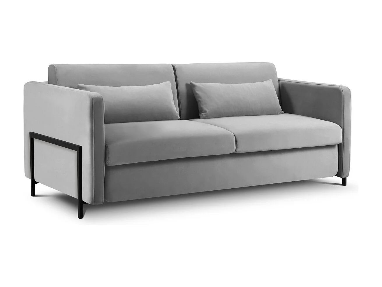 CXL by Christian Lacroix - 2-Sitzer ausklappbares Sofa "Yanis" Sitzer aus Samt grau - 182x102x80cm