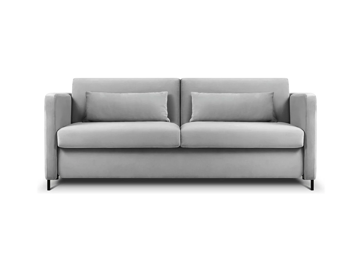 CXL by Christian Lacroix - Canapé convertible "Yanis" 2 places en velours gris - 182x102x80cm