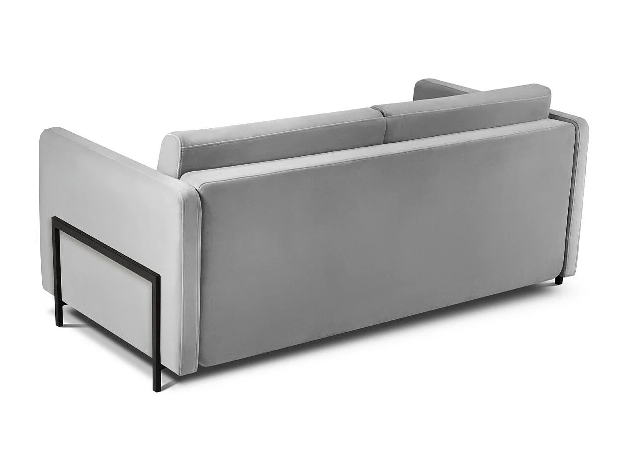 CXL by Christian Lacroix - Canapé convertible "Yanis" 2 places en velours gris - 182x102x80cm