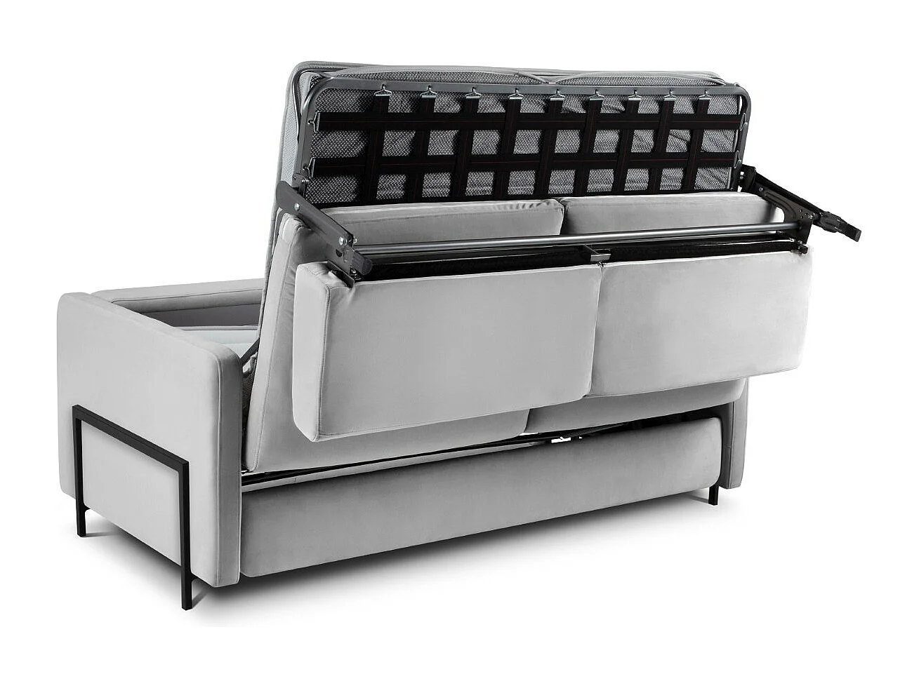 CXL by Christian Lacroix - Canapé convertible "Yanis" 2 places en velours gris - 182x102x80cm