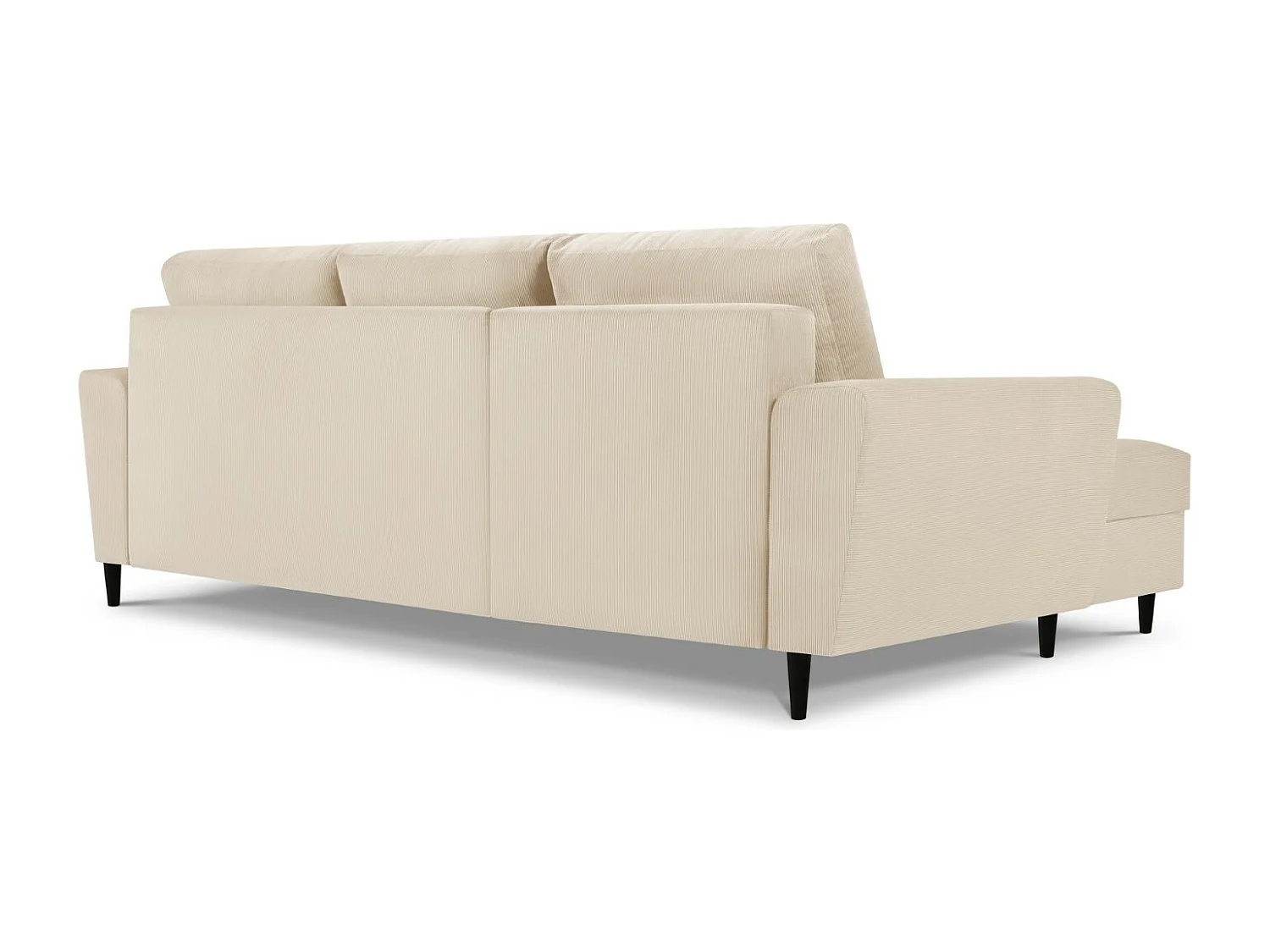 Cosmopolitan Design - Narożnik lewy rozkładany ze schowkiem, "Kyoto" 4 miejsca sztruks, beż - 241x145x88cm