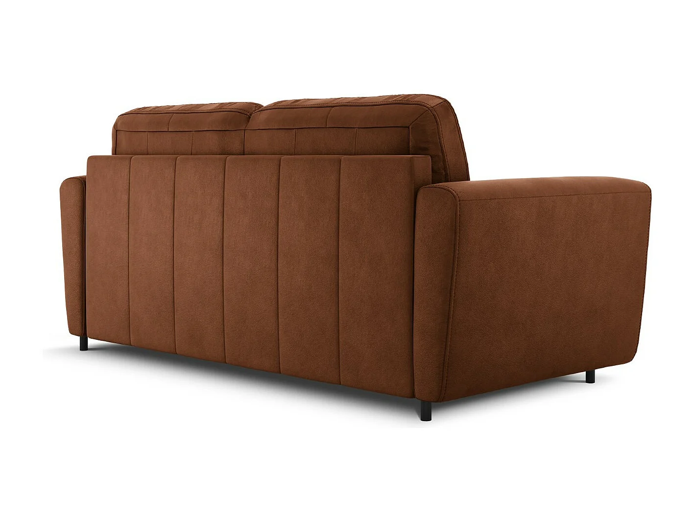 CXL by Christian Lacroix - Canapé convertible "Audra" 3 places en cuir véritable marron - 192x101x88cm