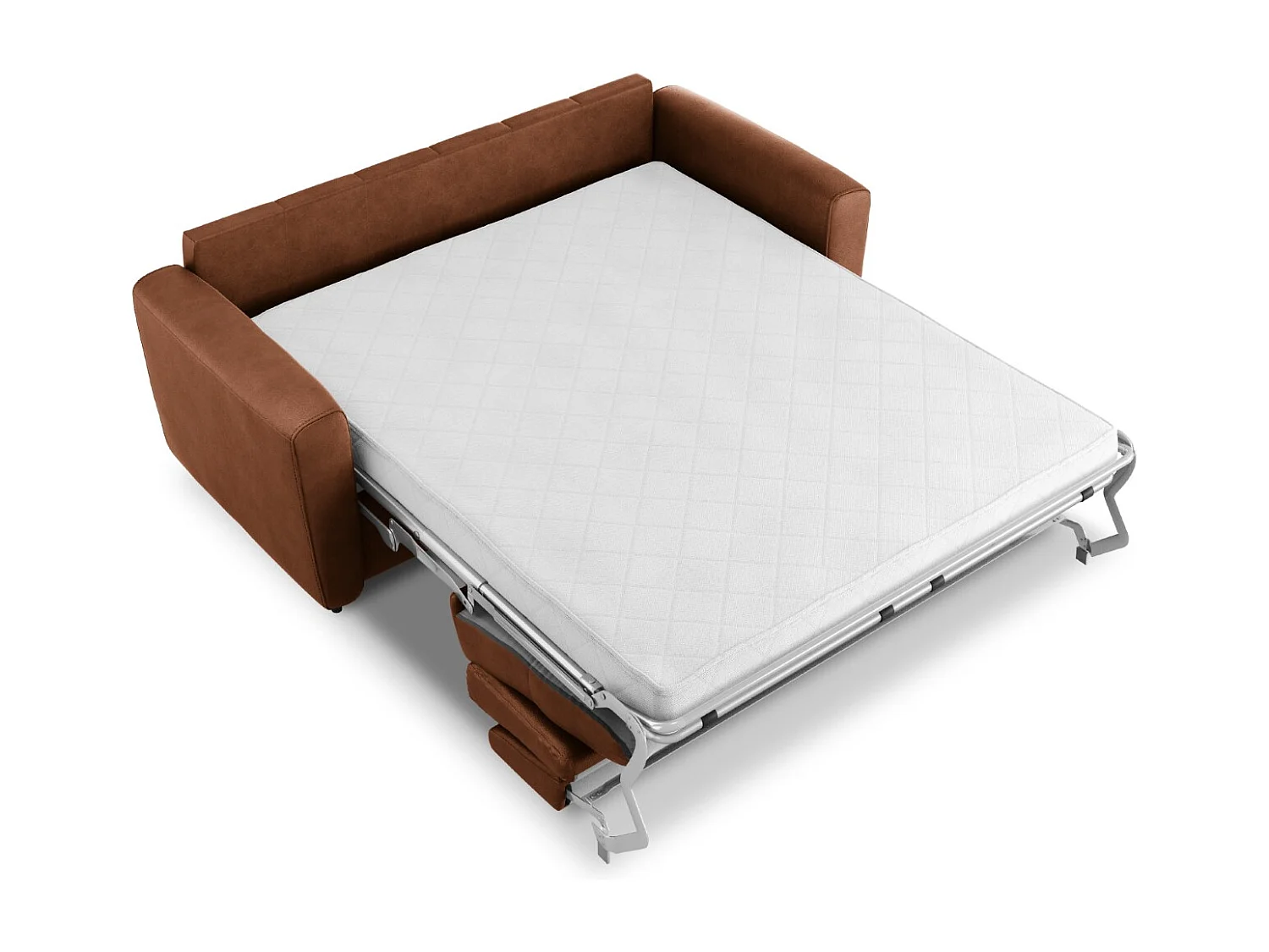 CXL by Christian Lacroix - Canapé convertible "Audra" 3 places en cuir véritable marron - 192x101x88cm