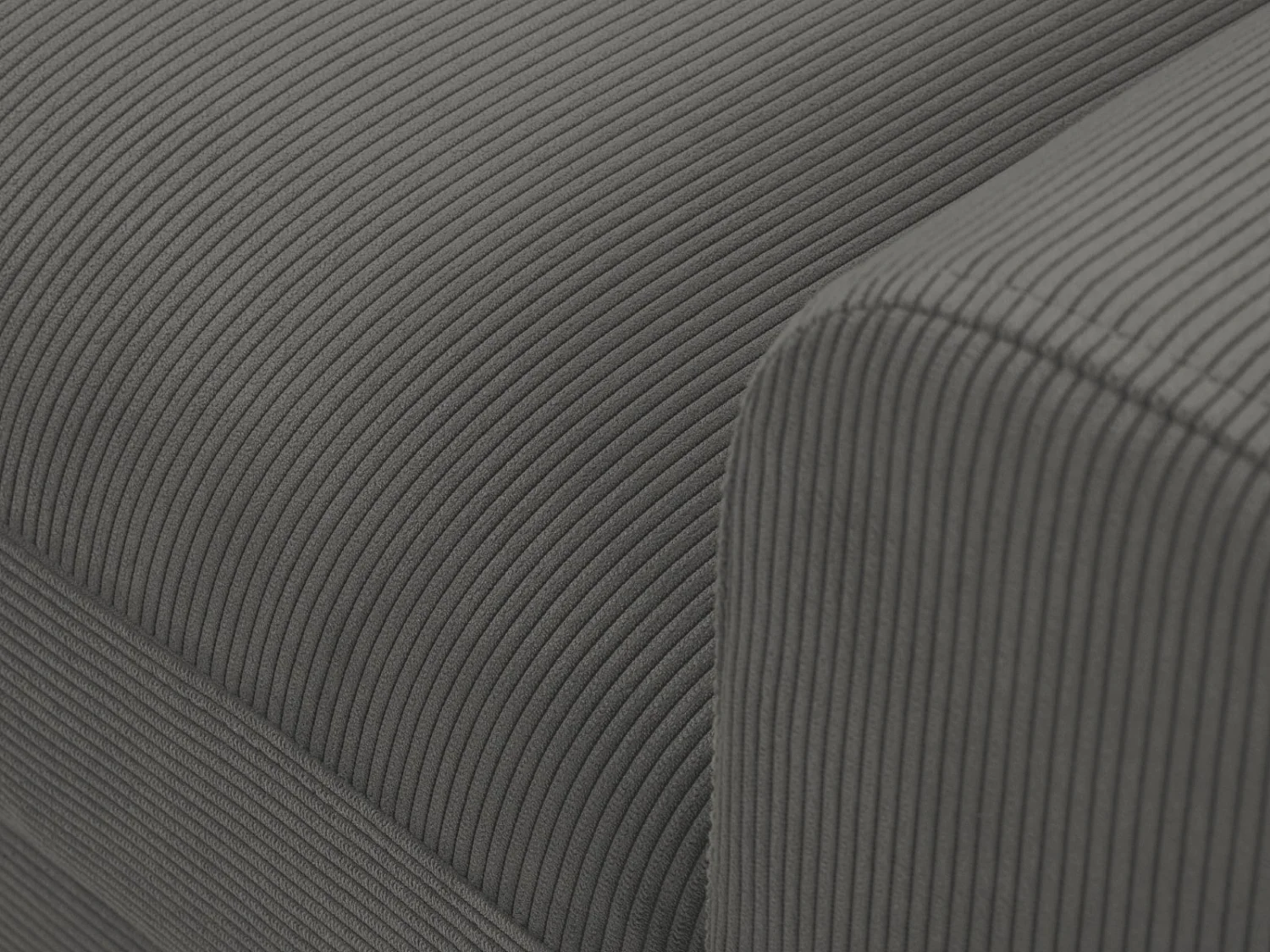 Cosmopolitan Design - Canapé d'angle gauche convertible avec coffre de rangement "Kyoto" 4 places en velours côtelé gris - 241x145x88cm