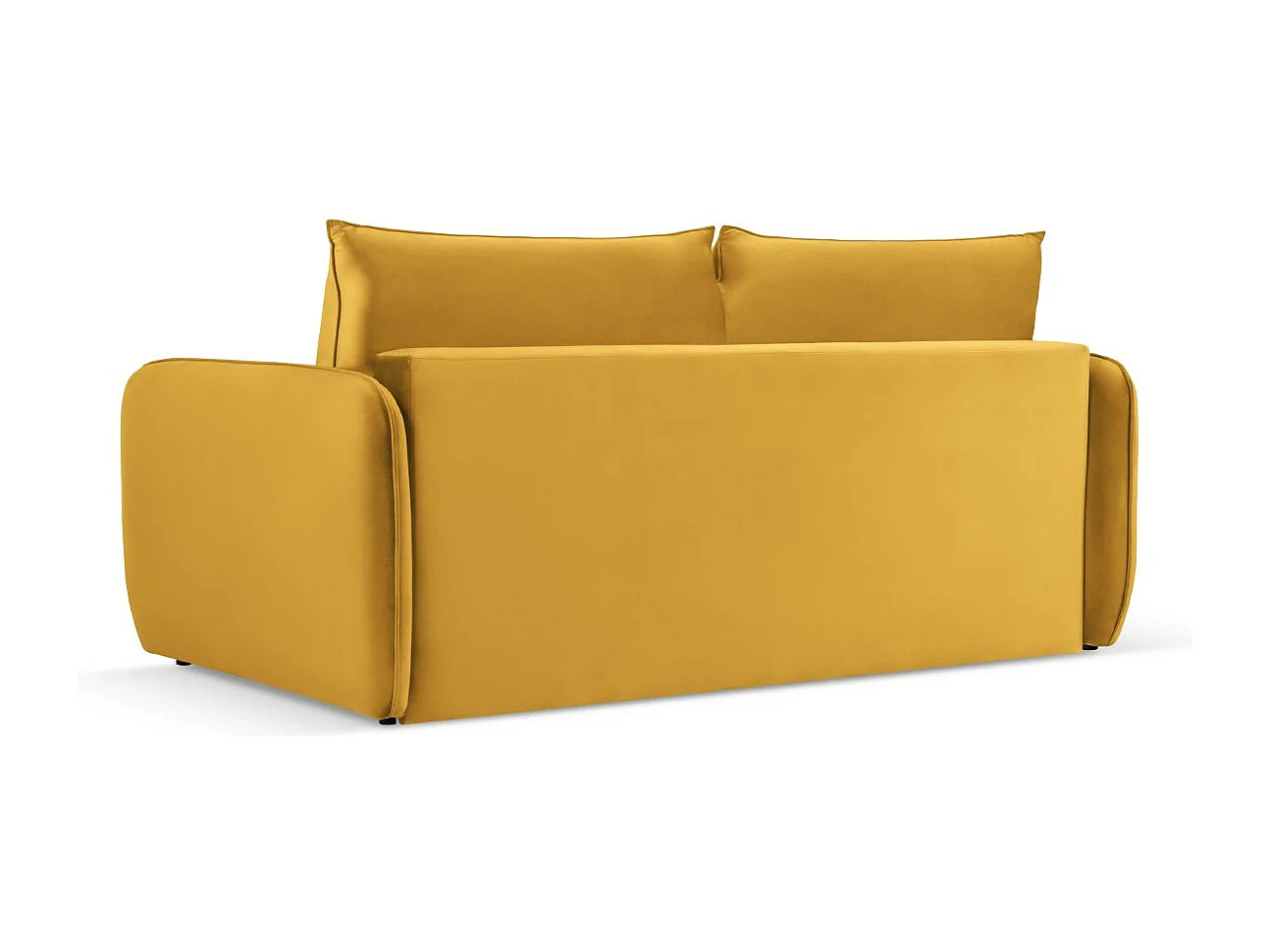 Cosmopolitan Design - Sofa z funkcją spania, "Vienna" 2 miejsca welur, żółty - 194x102x92cm